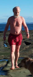 Eli returning from Drumbeg swim